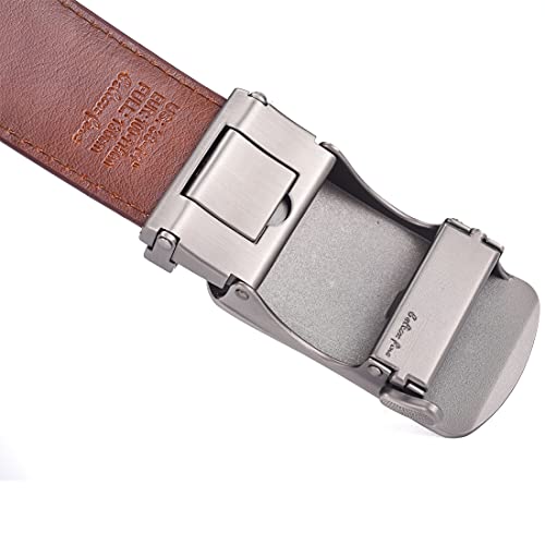 Image of Beltox Men Leather Belt w Slide Ratchet Interchangeable Buckle