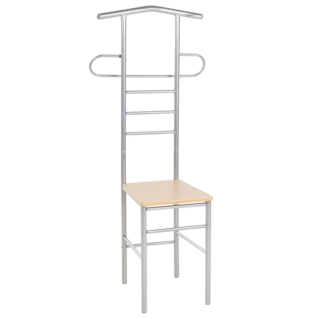 vidaXL 2x Gentleman's Valet Chair Home Bedroom Furniture Decorative Butler Valet Stool Stand Seat Clothes Coat Hanger Wardrobe Storage