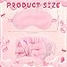 Jexine 24 Pcs Spa Headband Plush Sleep Eye Mask Bulk Bow Hair Band Makeup Headband for Washing Face Sleepover Party Supplies Sleeping Stuff Accessories Christmas Gift for Single Party(Pink)