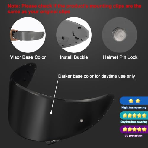 Image of PSLER CWR-1 Visor- RF-1200 Visor X14 Face Shield Replacement for CWR-1 RF1200 X-Spirit NXR Z7 X14,Black