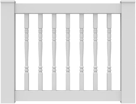 36 Vinyl T-Rail Gate Kit with Turned Balusters, White