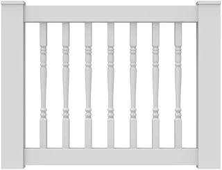 36” Vinyl T-Rail Gate Kit with Turned Balusters, White