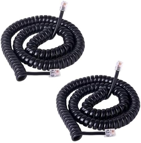 1st Choice Phone Cord, Black, 2 Pack, Universally Compatible