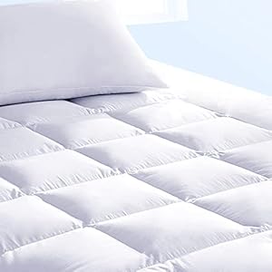 Pure Brands Full Mattress Topper & Mattress Pad Protector in One Quality Plush Luxury Down Alternative Pillow Top Make…
