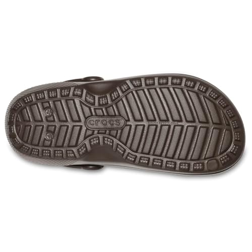 Image of Crocs Unisex Adult Mens and Women's Classic Lined | Fuzzy Slippers Clog, Espresso /Walnut, 16 Women /14 Men US