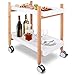 SereneLife Rolling Home Bar Serving Cart - 2-Tier Mobile Kitchen Serving Trolley Carter Rolling Bar with Removable Trays and 4 Wheels - Coffee, Tea, Wine, Whiskey Holder Serving Cart SLSRVCRT400
