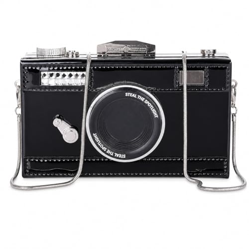 QZUnique Women's PU Film Camera Shaped Snapshot Casual Cross body Shoulder Handbag Purse