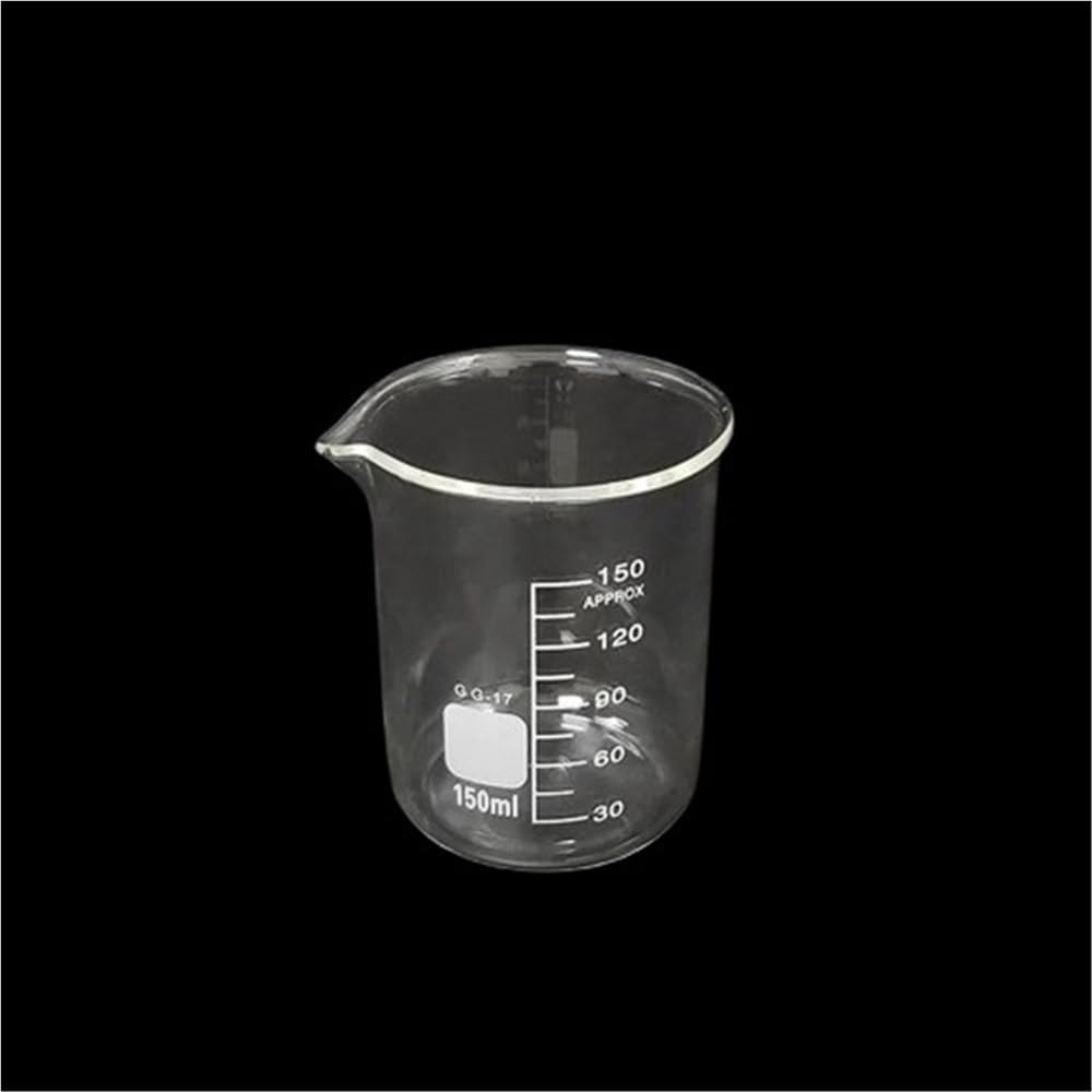 Vaso de precipitados de Vidrio de borosilicato de Baja graduación, Recipiente para química Escolar, Material de Laboratorio Experimental, de 25 ml a 2000 ml, 1 Unidad (300) (150)