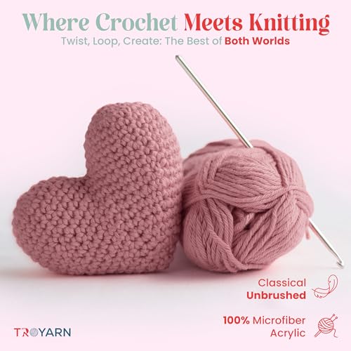 Image of TROYARN Summer (2- Skeins Pack) Silk Effect Hand Knitting Yarn Crochet Art Lace Craft 100% Microfiber Acrylic 2x100 gr (2x383 yds) (105354 - Rhodonite)