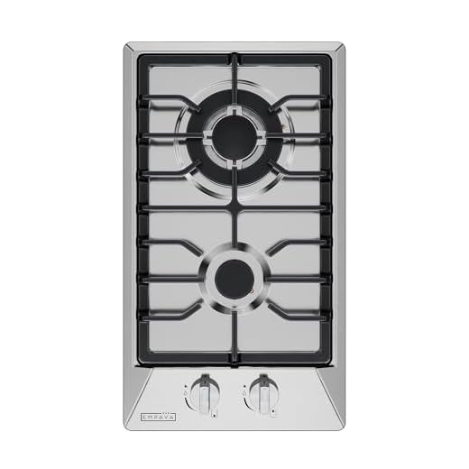 Empava 12 Inch Built In Gas Cooktop with 2 Sealed SABAF Burners, LPG/NG Convertible, Ideal RV Stove Tops for Kitchen, Stainless Steel