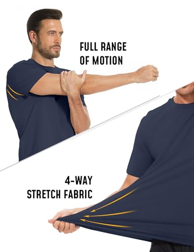 Men's T-Shirts Dry Fit UPF 50+ Short Sleeve Workout Athletic Casual Gym Running Tee Fishing Tops Rash Guard Shirts3
