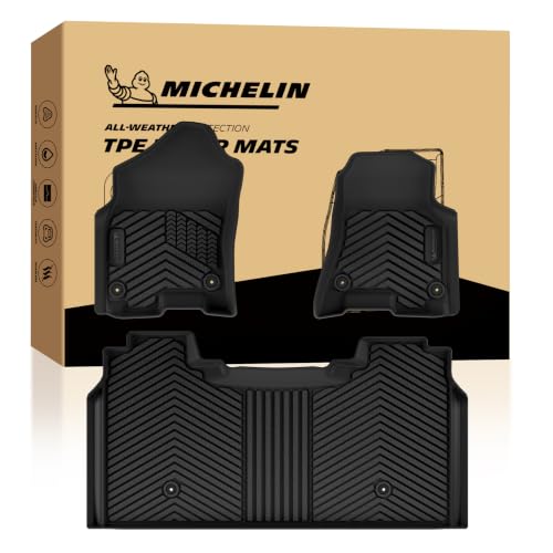 Image of Michelin Vehicle Mats for 2019-2024 Ram 1500 Crew Cab Bucket Seat | W /Under Seat Storage, Not Fit Classic Model, All-Weather TPE Custom Fit Liner, Premier