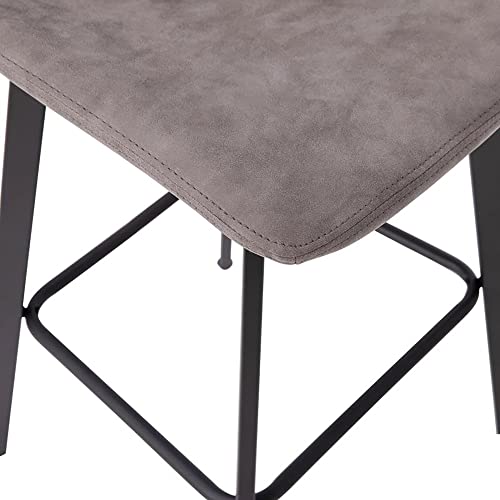 Flash Furniture Caleb Modern Commercial Barstools With Footrests - Gray Leathersoft -30 Inch - Black Matte Iron Frame - Armless - Set Of 2 #TOP7