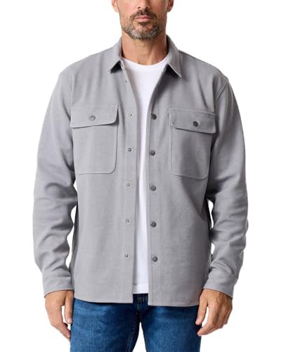 INTO THE AM Men's Sierra Shirt Jacket S - 4XL Twill Casual Fall Fashion Long Sleeve Button Up