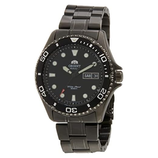 ORIENT Men's Diver Japanese Automatic Sport Watch with Stainless Steel Strap (Model: FAA02003B), IP Black