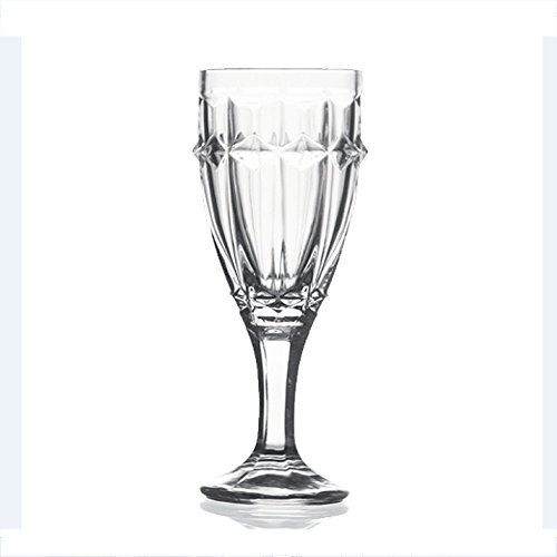 TAÇAS DE VIDRO TRANSPARENTE DECORADO 6 PEÇAS