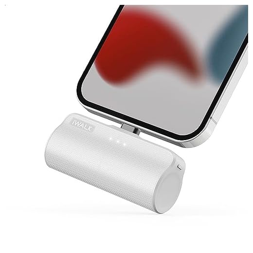 iWALK 3350 mAh bärbar kompakt inbyggd anslutningsdockning, externt batteripaket powerbank-laddare kompatibel med iPhone 13/13 Pro/13 Pro Max/12/12 Pro/12 Pro Max/11 Pro/XR/X/8/7/6/Plus (vit)