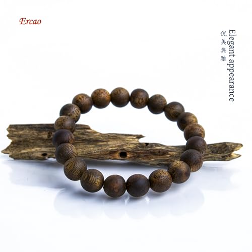 Luxury Chinese Agarwood Bracelet for Men, Permanent Natural Agarwood Scent Oud Bracelet, 10mm Round Bead Diameter (Bead diameter 10mm)2
