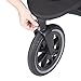 Evenflo Folio3 Stroll & Jog Travel System w/LiteMax 35 Infant Car Seat, Crossover Versatility, Ultra-Compact, Self-Standing Folding Design, 12” Air-Filled Tires, Front Wheel Swivel Lock, Avenue Gray