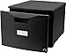 Storex Plastic 1-Drawer Mobile File Cabinet, Letter/Legal, Black (61265A01C)