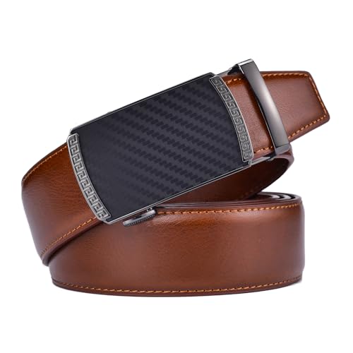 Image of Beltox Men Leather Belt w Slide Ratchet Interchangeable Buckle