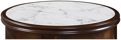 Miniatura 6 de Convenience Concepts American Heritage Baldwin - Mesa auxiliar con cajón, mármol blanco  espresso