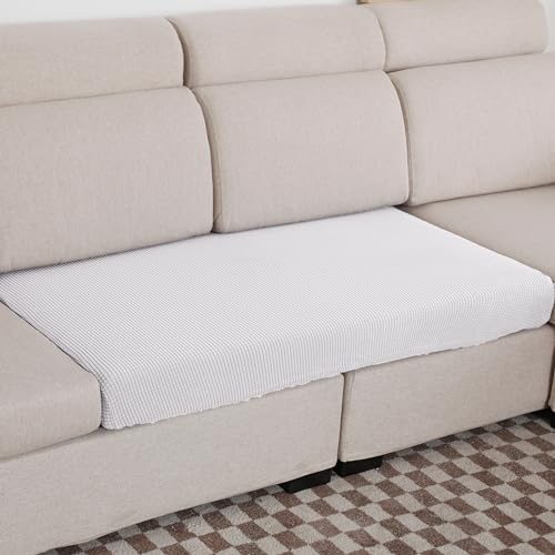 HOMEYA - Funda para cojin de sofa, Protector de cojin de Asiento ajustable con elastica, tela de poliester ( Gris perla, 2 Plazas - 100x50x20 )