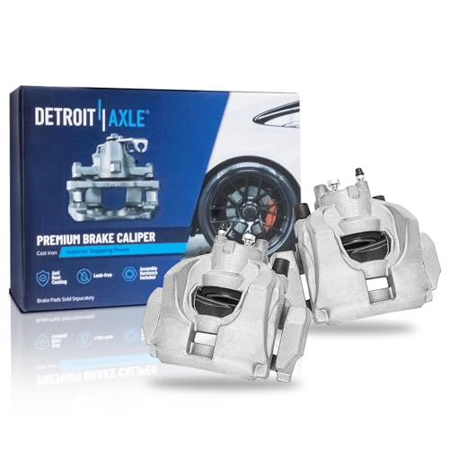 Image of Detroit Axle - Pair Front Brake Calipers for 2013-2020 Ford Fusion Lincoln MKZ 2014 2015 2016 2017 2018 2019 Disc Brake Calipers w /Brackets Replacement