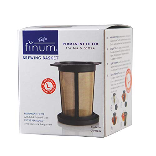 Finum Reusable Stainless Steel Coffee and Tea Infusing Mesh Brewing Basket, Large, Red
