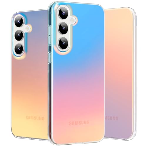 nicekool Hülle für Samsung Galaxy A16 4G/5G, Dünn Stoßfest HandyHülle Irisierend Farbverlauf Case Kratzfeste Rückseite Durchscheinende Matt Schutzhülle, Holographique Farbverlauf