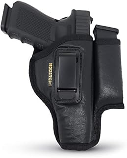 IWB Gun Holster with Mag Pouch by Houston - ECO Leather Concealed Carry Soft Material | FITS Glock 17/21, H &K,Beretta 92 FS,XDM,Ruger 45 BERSA PRO,PX4,FNX 45,FNH 45,HI Point 9/40/45 MM (Right)