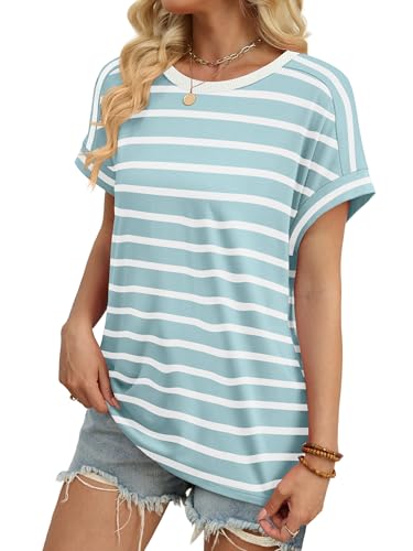 Image of WIHOLL Womens Tops Short Sleeve Shirts Summer Outfits 2026 Spring Dressy Casual Clothes Clothing