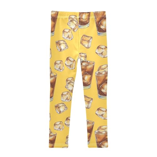 Girls Leggings Iced Coffee with Ice Cubes Toddler Girls Clothes Leggings for Girls Toddler Girls Leggings 3-4T2