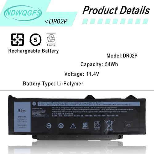 Image of DR02P R73TC 54Wh Battery for Dell Latitude 5440 Precision 3480 3490