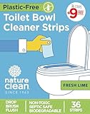 Nature Clean Non-Toxic Toilet Bowl Cleaner Strips, Plastic-Free, Natural, Septic Safe, Zero Waste, Refresh Toilets & Bathroom with Fresh Scent, 36 + 9 Pack