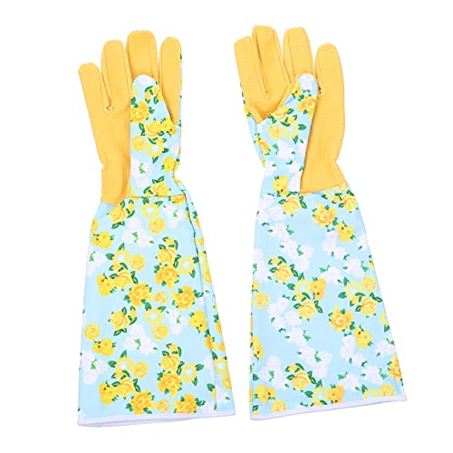 POPETPOP 1 Par guantes de jardinería estampados guantes de impresión guantes de jardinería resistentes guantes rosas proteccion de manos para jardineria protector de mano poliéster Yellow