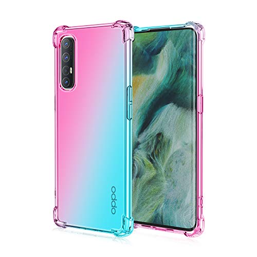 HUANGTAOLI Funda para OPPO Find X2 Neo 5G, Gradiente Vistoso Transparente Cristal TPU Carcasa Estuche, Antigolpes Case Cover de Ultradelgado Flexible Suave Silicona Bumper Cover