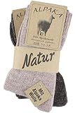 Sonia Originelli 2 Paar Alpakasocke Dünn Winter Warm Schaf Wolle Farbe Beige, Größe 39-42