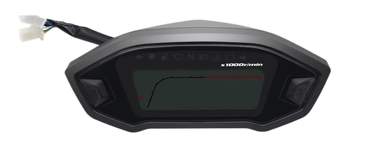 Compteur de Vitesse Digital Moto Compteur De Vitesse Numérique Universel pour Moto 13000 TR/Min, Odomètre, Double Compteur De Vitesse, Odomètre, Tableau De Bord