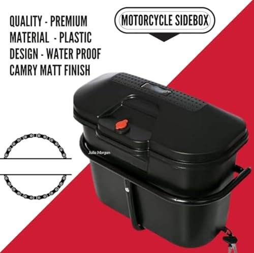 Image of SKYA STAR T-Frame Motorbike Luggage 100cc SideBox with Universal Fitment Clamps (Matt Black)