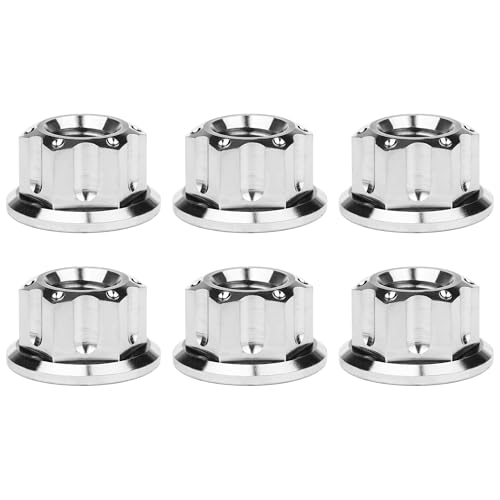 Image of Titanium M6 M8 M10 M12 M14 M16 Flange Bolt Nut Bicycle Motorcycle Rear Axle Car Modification Accessories Pack of 6 (M8 Pitch 1.25mm, Normal Titanium)