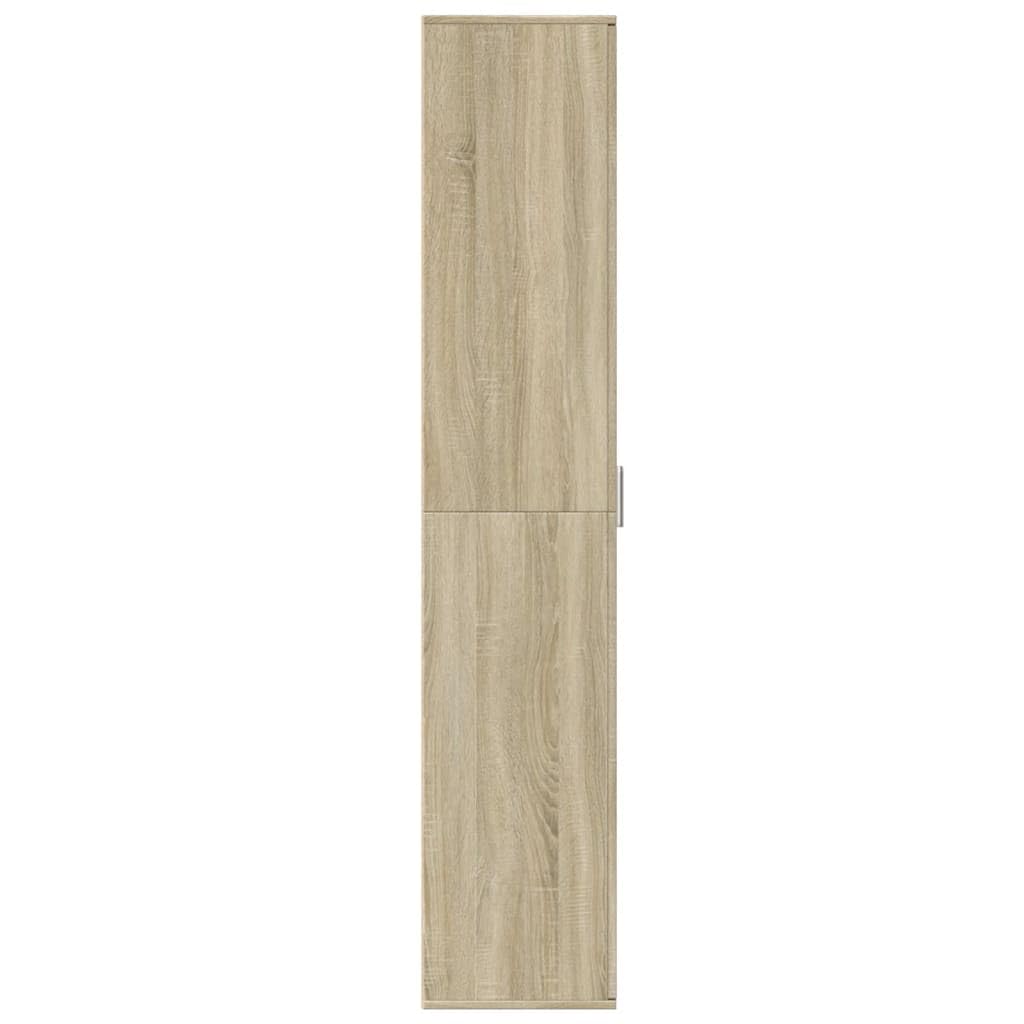 Armario Multiusos de 2 Puertas, Armario de Limpieza y Almacenaje, Madera de Ingeniería Roble Sonoma, 60x35x180 cm
