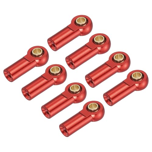 Image of sourcing map M3xL19mm Lever Steering Linkage Tie Rod Ball Head Link Joint End for RC Crawler Car 8 Pcs, Red