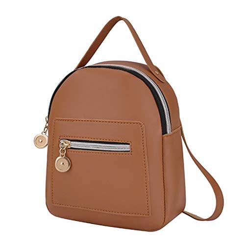 Mochila de mensajero para mujer, diseño de letras, bolso de mensajero pequeño para teléfono móvil, mochila para adolescentes y niñas, marrón, Talla única