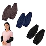xutong 3 Paar Wasserdichte Arm Ärmel Abdeckungen,Schwarz/Braun/Marineblau,Wiederverwendbare Armschoner Für Küche Reinigung Waschen Malerei,36 * 17cm