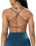 Women's Cross Back Sports Bra Workout Crop Tank Tops with Removable Pads Comfort Seamless Wireless S