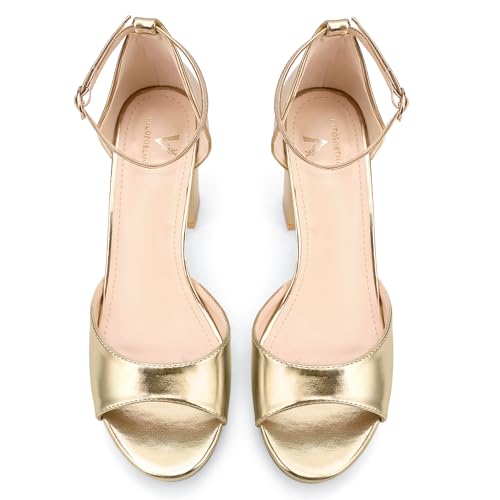 High Heels Chunky Platform Heels for Women Ankle Strap Comfy Open Toe Block Heeled Sandals Party Prom Wedding Dress Pumps3