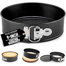 Zulay Kitchen Premium 9 Inch Springform Pan Nonstick Cheesecake Pan with Removable Bottom, Leak-Proof Design, No Need for Parchment Paper For Baking Cakes, Cheesecakes, Pies - Easy to Clean Black
