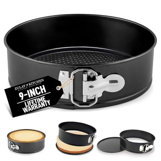Zulay Premium Springform Pan 9 Inch Nonstick - Cheesecake Pan With Removable Bottom - No Need For Parchment Paper - Spring Form For Baking - Leak-Proof Cake Pan (Black)