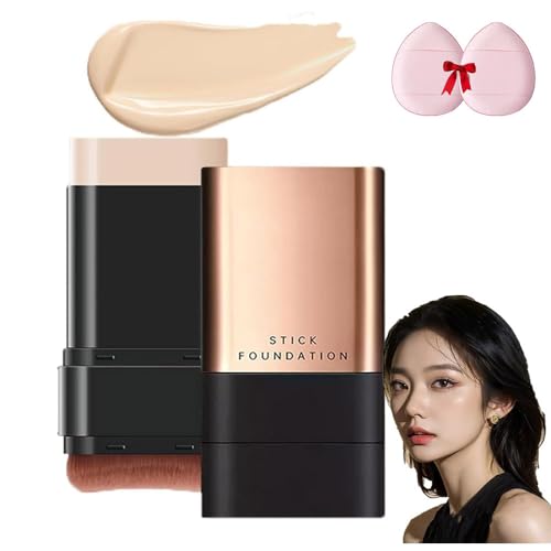 2 In 1- Luxury Anti-Wrinkle Foundation Stick,Double Head Foundation Make Up Stick,Korea Flawless Eraser Foundation Stick With Br